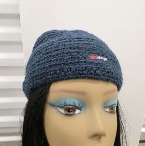 Sherpa Textured Blue Beanie